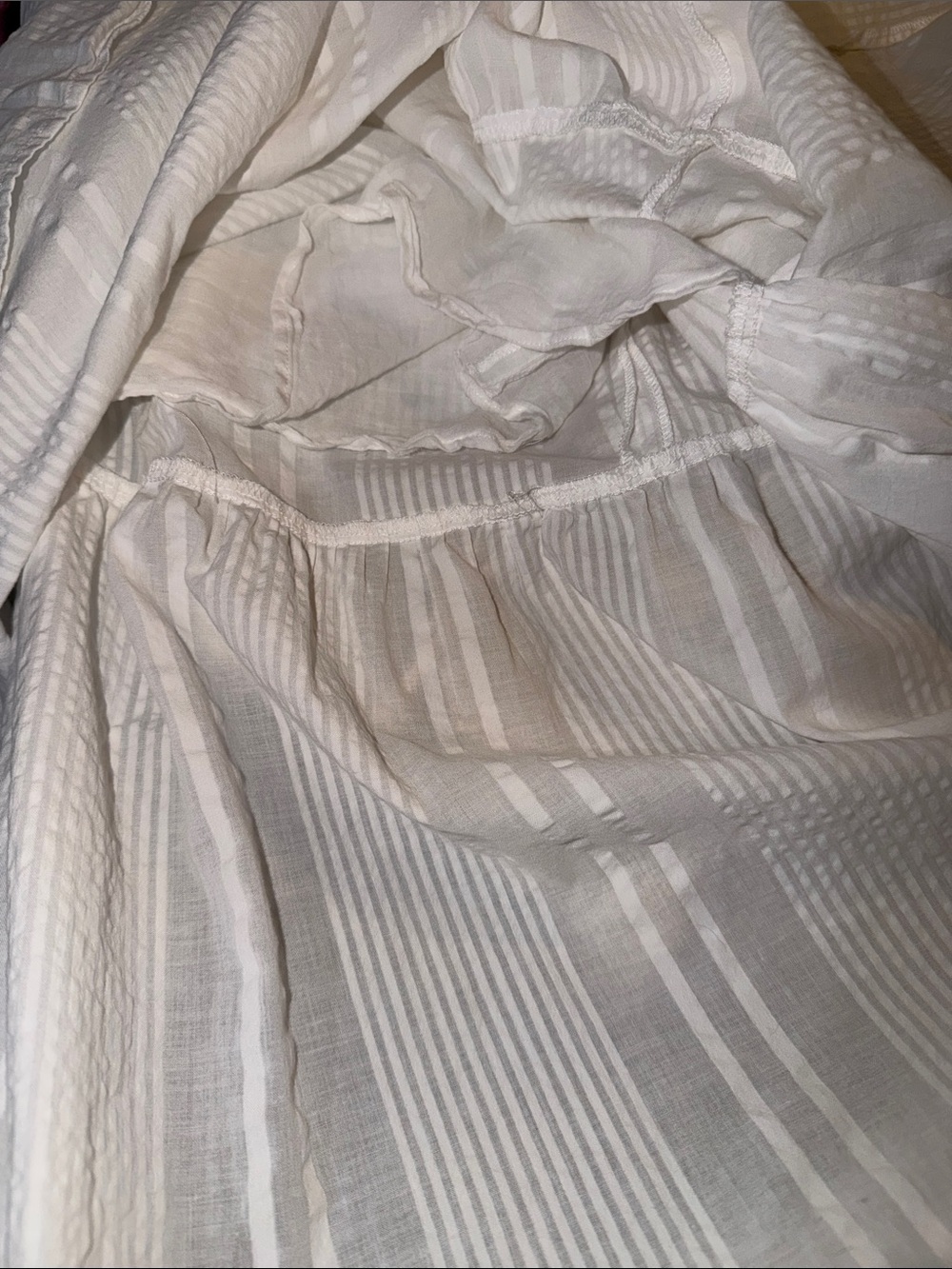 Elan Two Piece white dress with neutral khaki removable vest - Picture 7 of 9